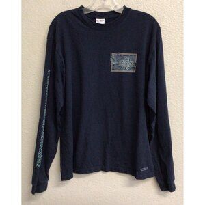 Crazy Shirts Hawaii Mens Blue Shirt Size Medium Gecko Long Sleeve